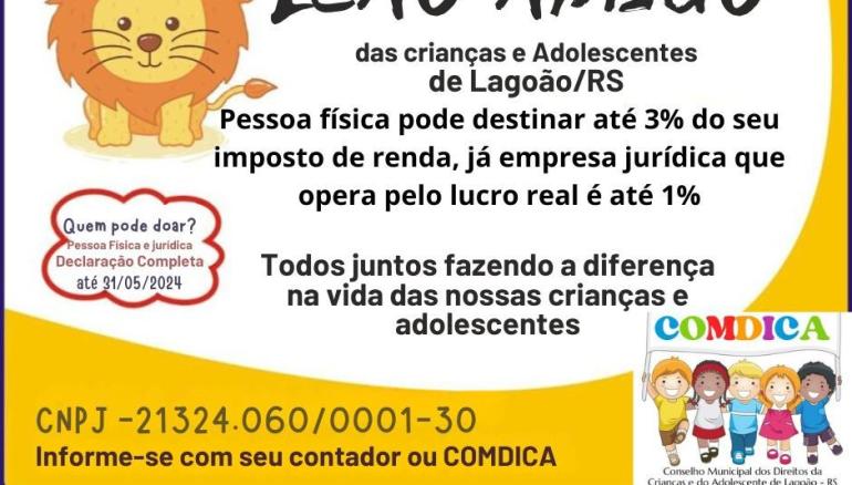CMDCA DE LAGOÃO LANÇA CAMPANHA LEÃO AMIGO